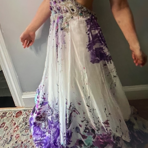 RARE DESIGNER TERANI COUTURE PROM DRESS - Picture 7 of 7